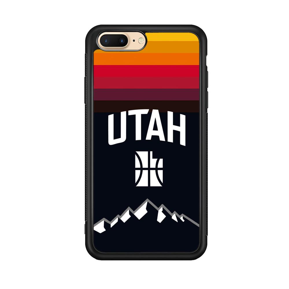 Utah Jazz Light Gradation iPhone 7 Plus Case-Rubber Black (2D Case)-Oxvistore