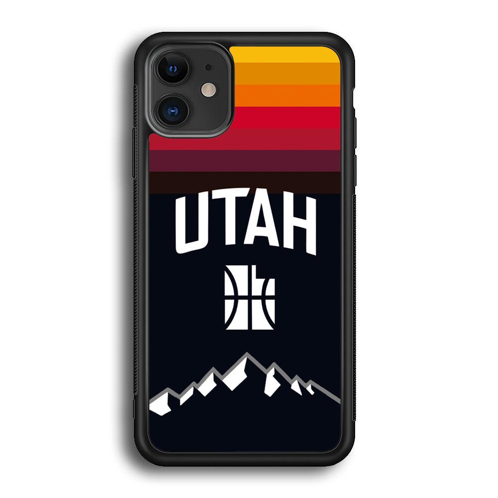 Utah Jazz Light Gradation iPhone 11 Case-Rubber Black (2D Case)-Oxvistore