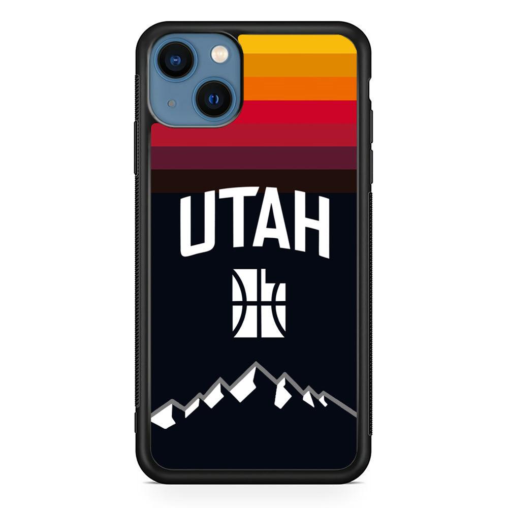 Utah Jazz Light Gradation iPhone 14 Case-Rubber Black (2D Case)-Oxvistore