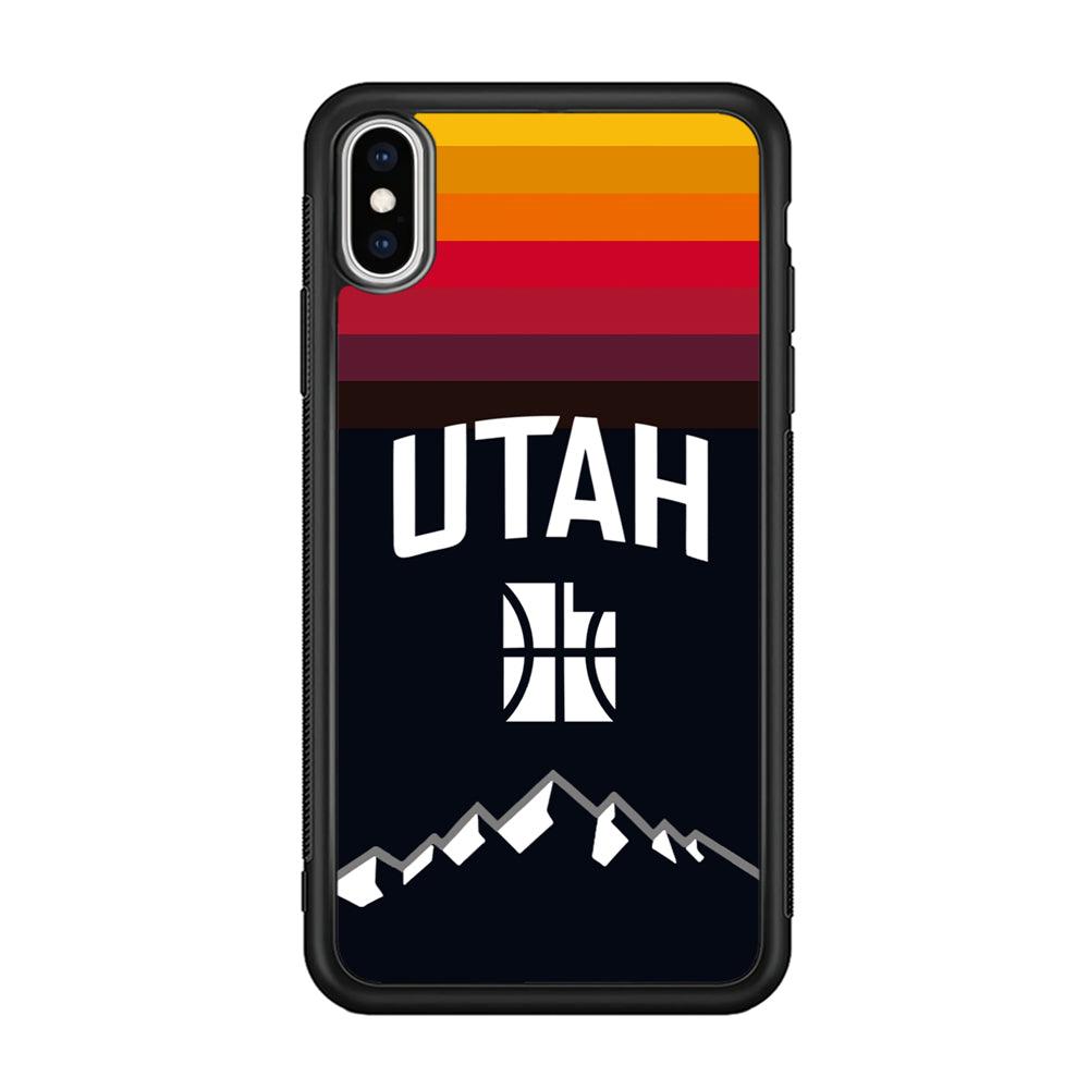 Utah Jazz Light Gradation iPhone XS Case-Rubber Black (2D Case)-Oxvistore