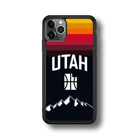 Utah Jazz Light Gradation iPhone 11 Pro Max Case-Rubber Black (2D Case)-Oxvistore