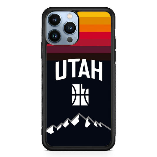Utah Jazz Light Gradation iPhone 13 Pro Max Case-Rubber Black (2D Case)-Oxvistore