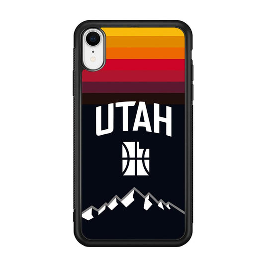 Utah Jazz Light Gradation iPhone XR Case-Rubber Black (2D Case)-Oxvistore