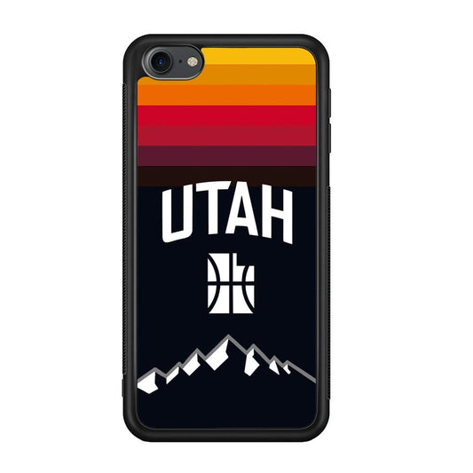 Utah Jazz Light Gradation iPod Touch 6 Case-Rubber Black (2D Case)-Oxvistore