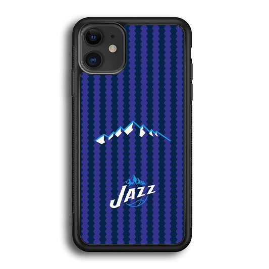Utah Jazz Mount Logo Silhouette iPhone 11 Case-Rubber Black (2D Case)-Oxvistore