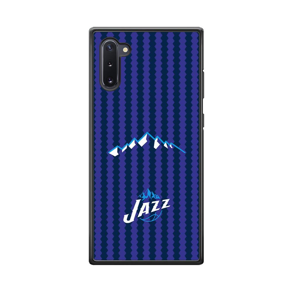 Utah Jazz Mount Logo Silhouette Samsung Galaxy Note 10 Case-Rubber Black (2D Case)-Oxvistore