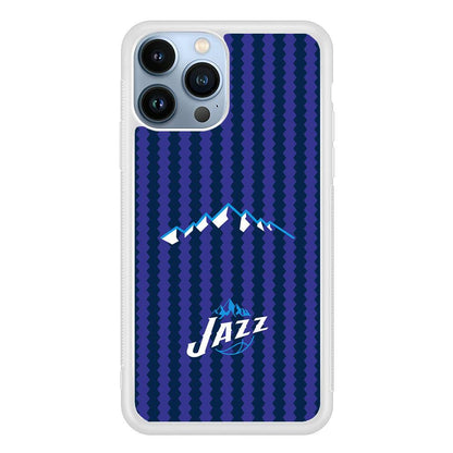 Utah Jazz Mount Logo Silhouette iPhone 15 Pro Max Case-Oxvistore