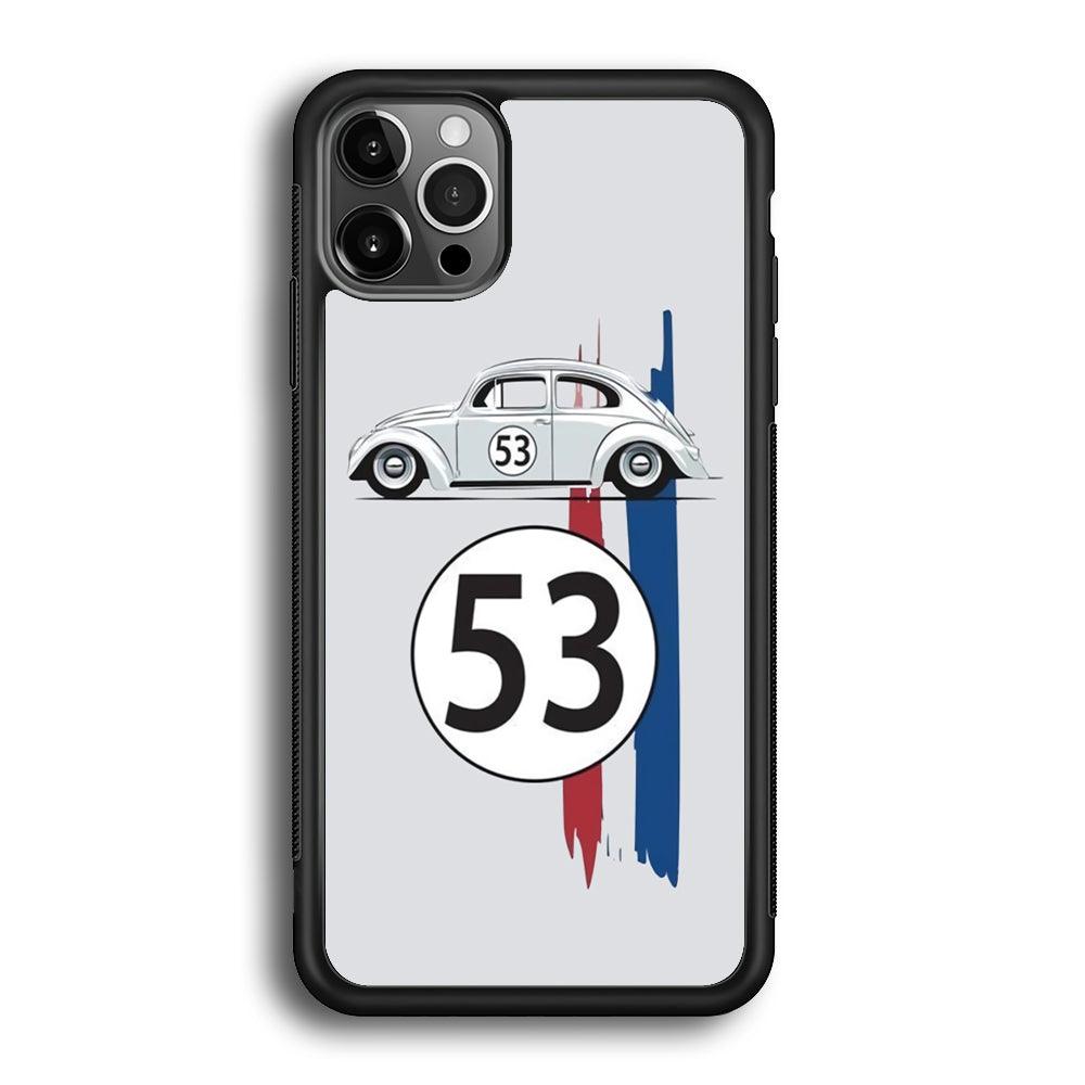 VW 53 Herbie iPhone 12 Pro Max Case-Rubber White (2D Case)-Oxvistore