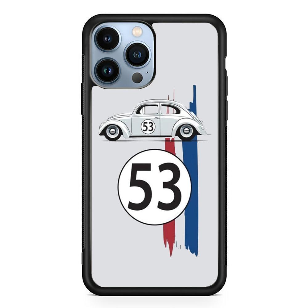 VW 53 Herbie iPhone 14 Pro Case-Rubber Black (2D Case)-Oxvistore