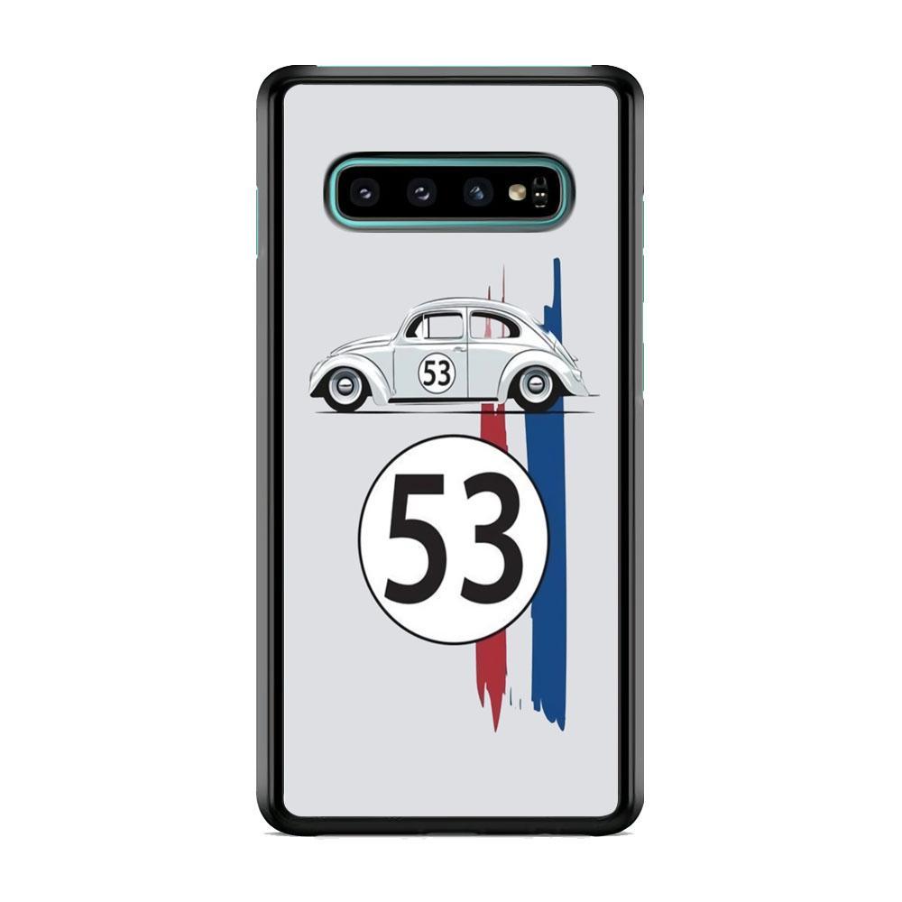 VW 53 Herbie Samsung Galaxy S10 Case-Rubber Black (2D Case)-Oxvistore