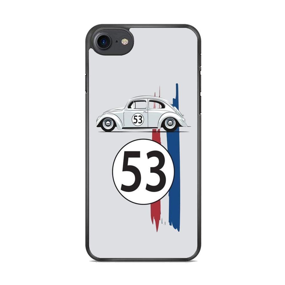 VW 53 Herbie iPhone 7 Case-Rubber Black (2D Case)-Oxvistore