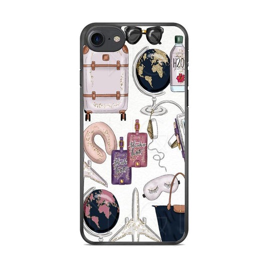 Vacation Begin iPhone 7 Case-Rubber Black (2D Case)-Oxvistore