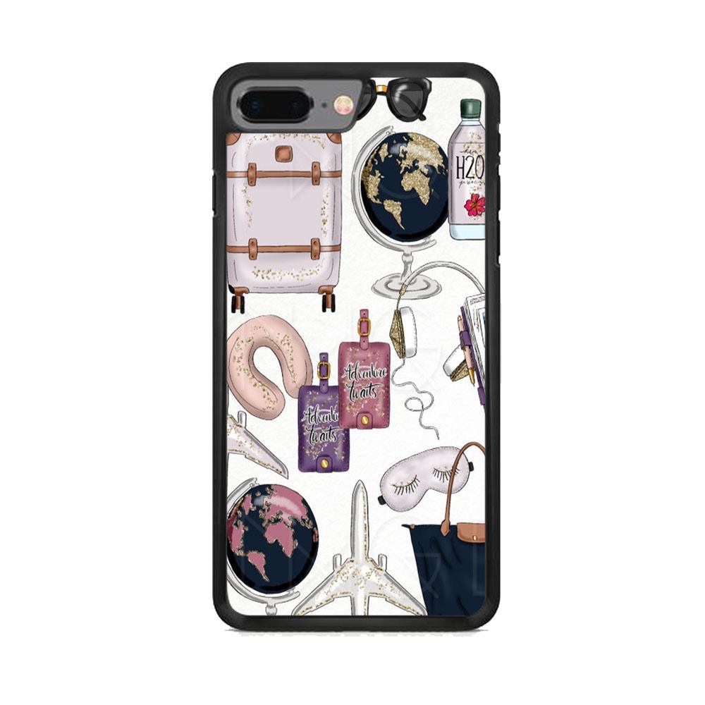 Vacation Begin iPhone 8 Plus Case-Rubber Black (2D Case)-Oxvistore