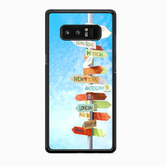 Vacation To The Next Destination Samsung Galaxy Note 8 Case-Rubber Black (2D Case)-Oxvistore