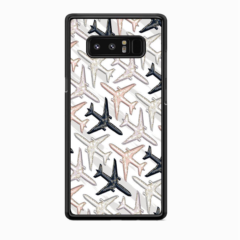 Vacation and Plane Traffic Samsung Galaxy Note 8 Case-Rubber Black (2D Case)-Oxvistore