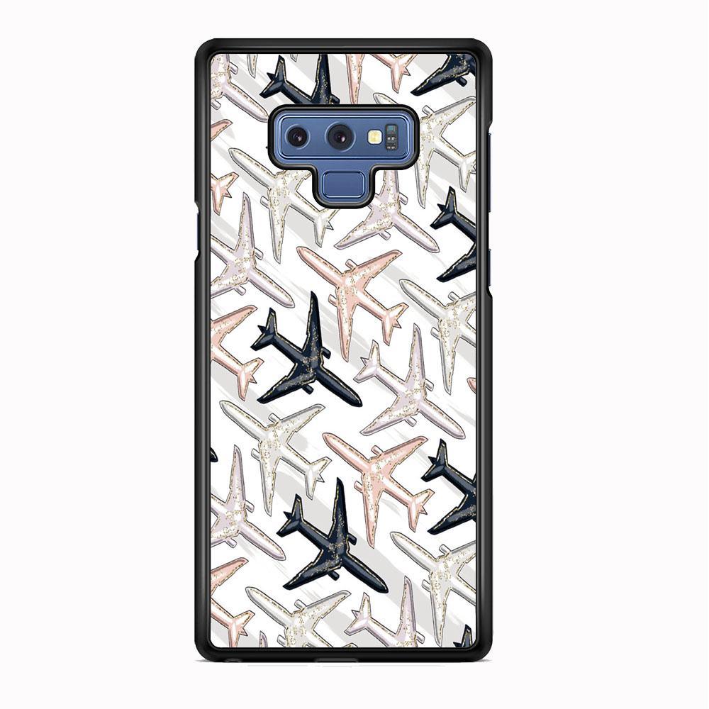 Vacation and Plane Traffic Samsung Galaxy Note 9 Case-Rubber Black (2D Case)-Oxvistore