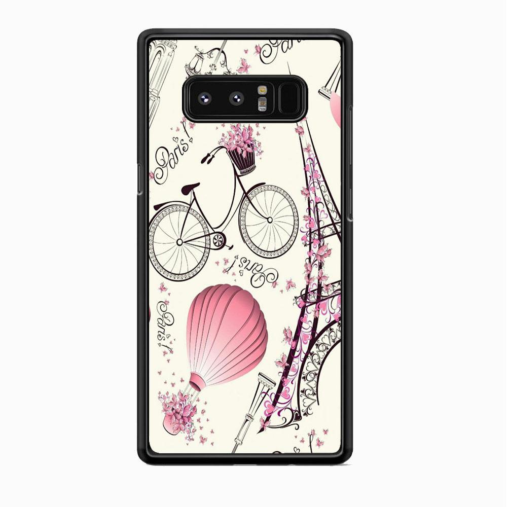 Vacation in Paris Samsung Galaxy Note 8 Case-Rubber Black (2D Case)-Oxvistore