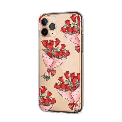 Valentines A Handful of Flowers Clear Soft Case