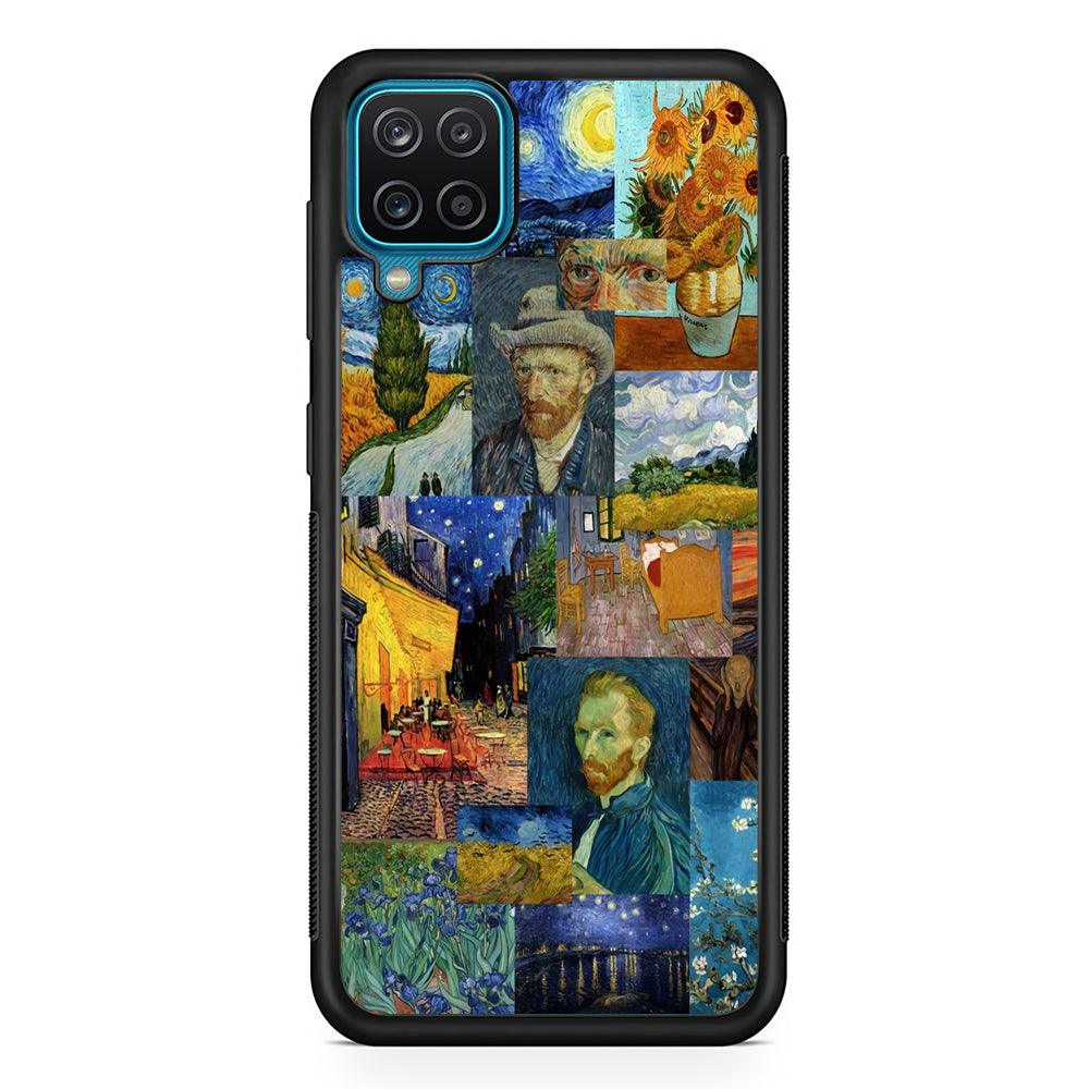 Van Gogh Destiny of Art Samsung Galaxy A12 Case-Rubber Black (2D Case)-Oxvistore