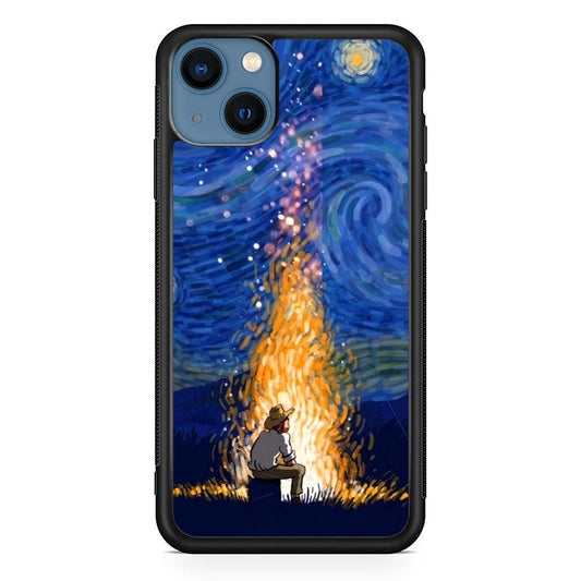 Van Gogh Ideas from Fire Flame iPhone 15 Plus Case-Rubber White (2D Case)-Oxvistore