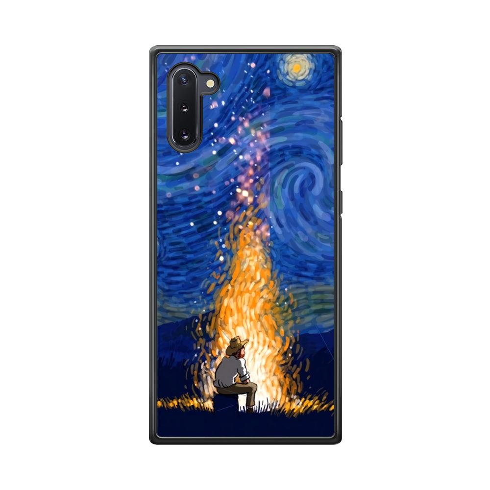 Van Gogh Ideas from Fire Flame Samsung Galaxy Note 10 Case-Rubber Black (2D Case)-Oxvistore