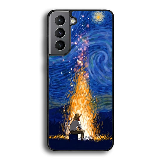 Van Gogh Ideas from Fire Flame Samsung Galaxy S22 Case-Rubber Black (2D Case)-Oxvistore