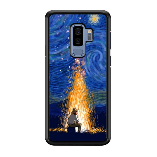 Van Gogh Ideas from Fire Flame Samsung Galaxy S9 Plus Case-Rubber Black (2D Case)-Oxvistore