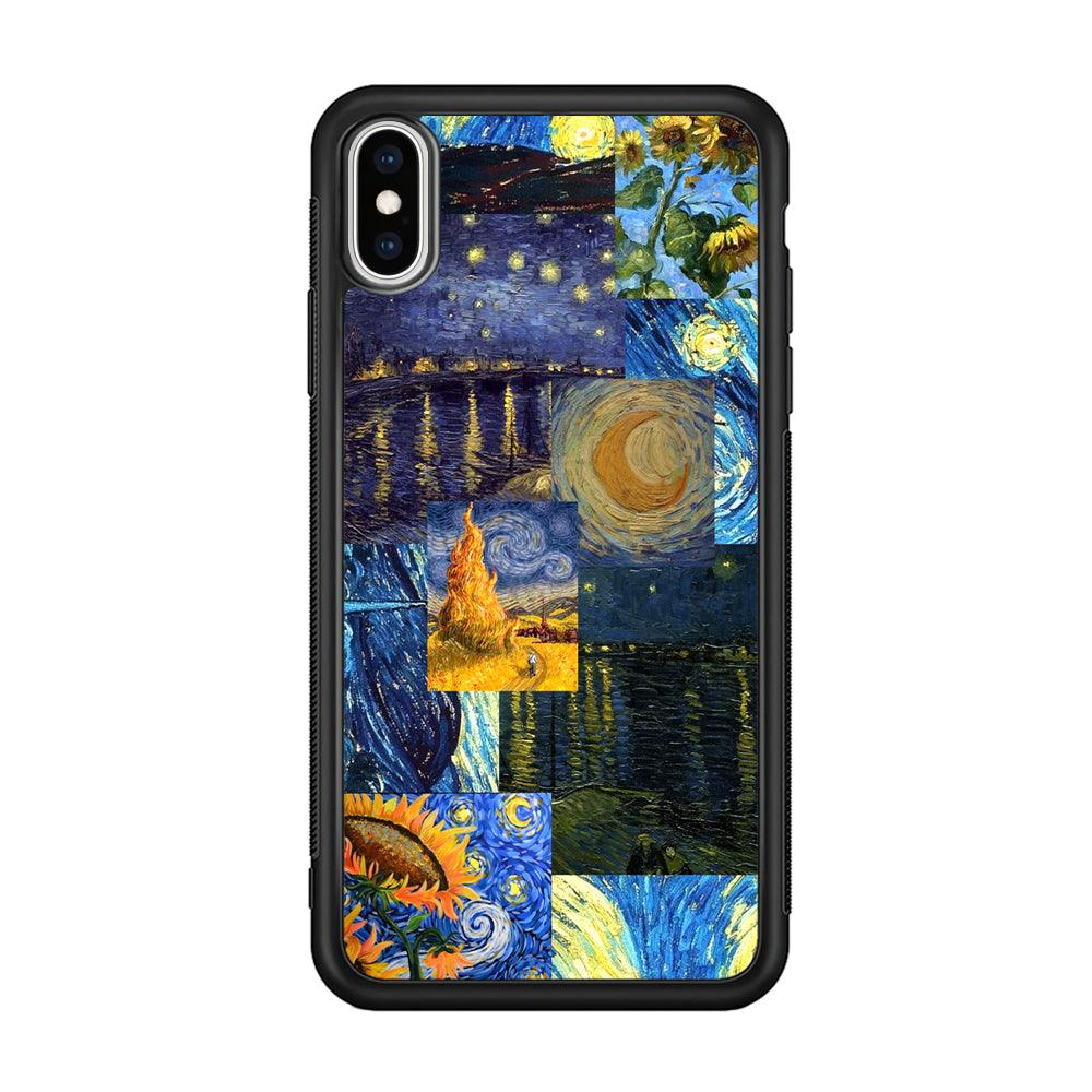 Van Gogh Millions of Stories iPhone X Case-Rubber Black (2D Case)-Oxvistore