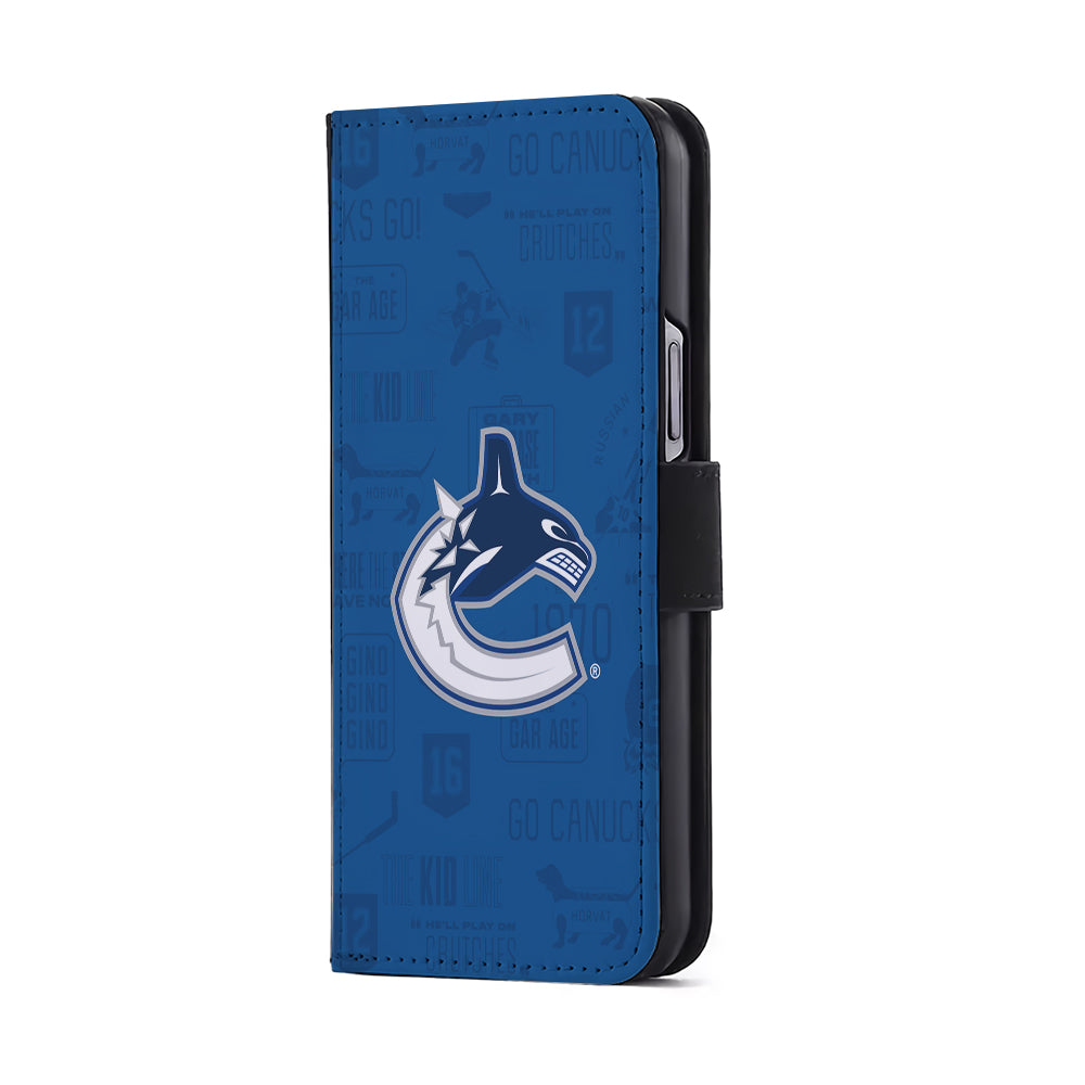 Vancouver Canucks Pattern Flip Wallet Phone Case