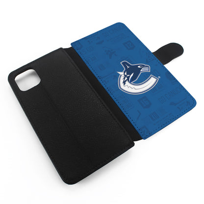 Vancouver Canucks Pattern Flip Wallet Phone Case