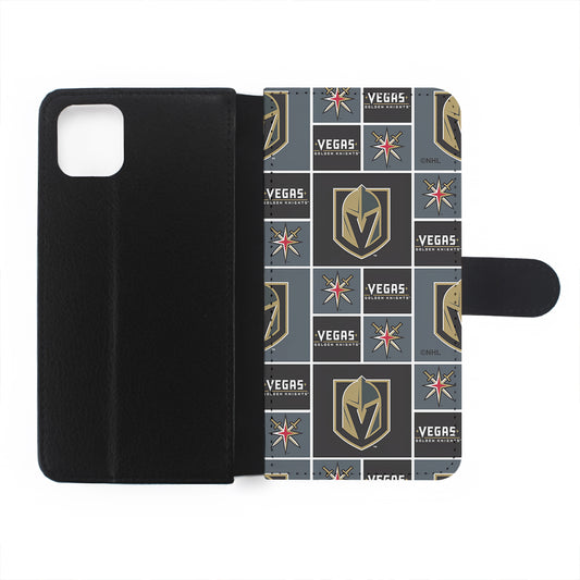 Vegas Golden Knights Pattern Flip Wallet Phone Case