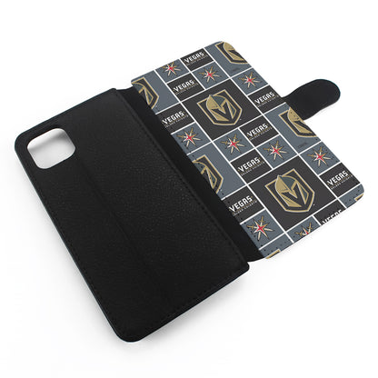 Vegas Golden Knights Pattern Flip Wallet Phone Case