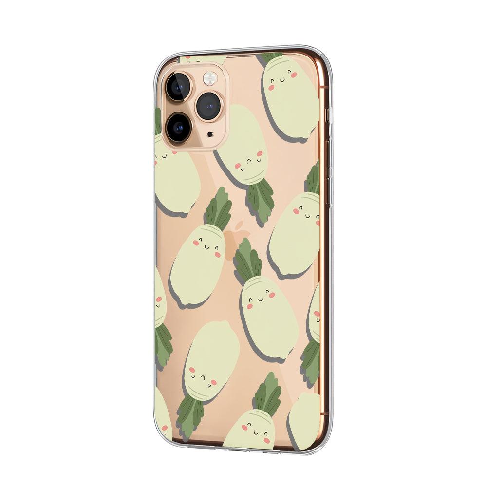 Vegetable Cute White Radish Clear Soft Case-Oxvistore