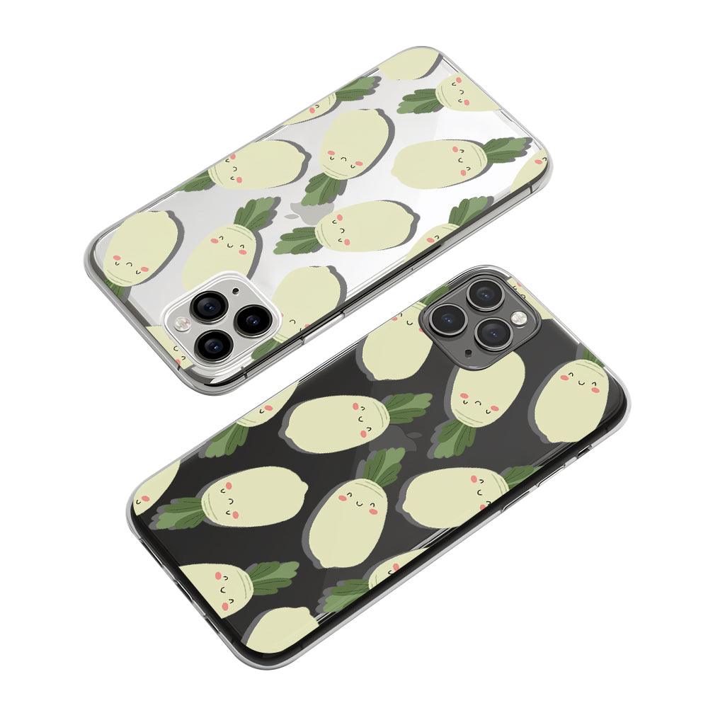 Vegetable Cute White Radish Clear Soft Case-Oxvistore