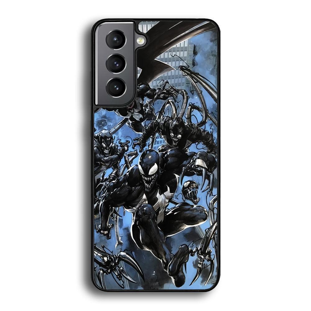 Venom Moving Together Samsung Galaxy S22 Case-Rubber Black (2D Case)-Oxvistore