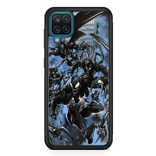 Venom Moving Together Samsung Galaxy A12 Case-Rubber Black (2D Case)-Oxvistore