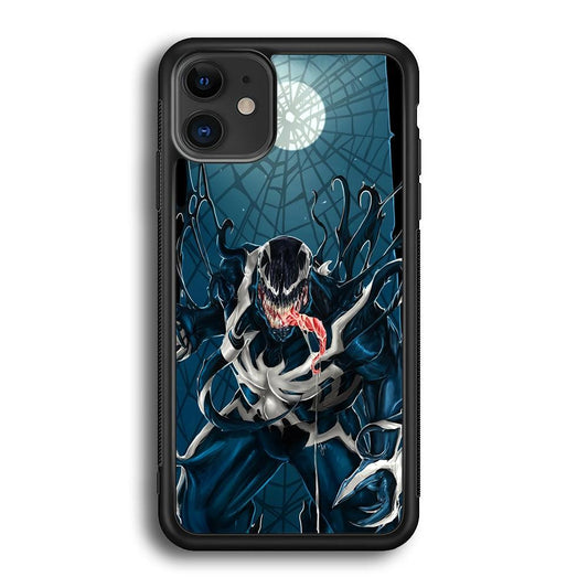 Venom Power from The Moon iPhone 11 Case-Rubber Black (2D Case)-Oxvistore