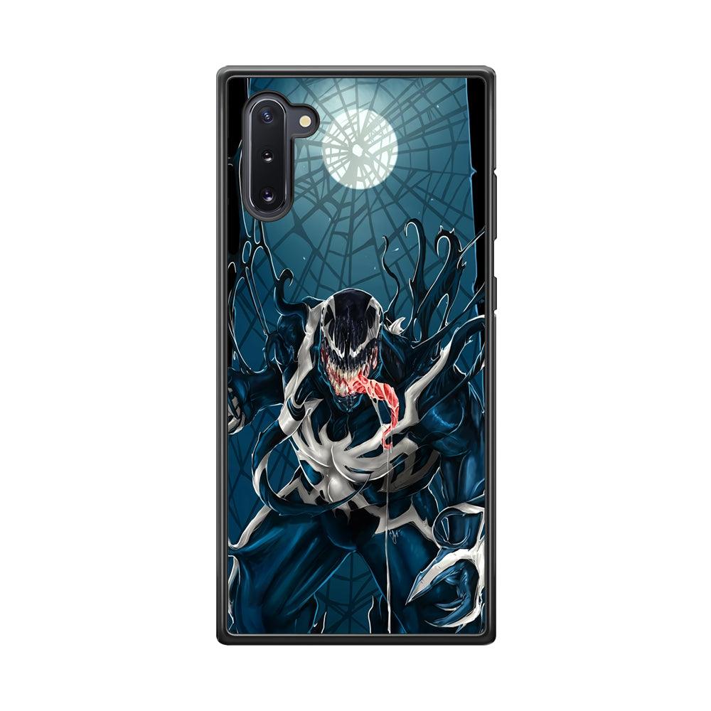 Venom Power from The Moon Samsung Galaxy Note 10 Case-Rubber Black (2D Case)-Oxvistore