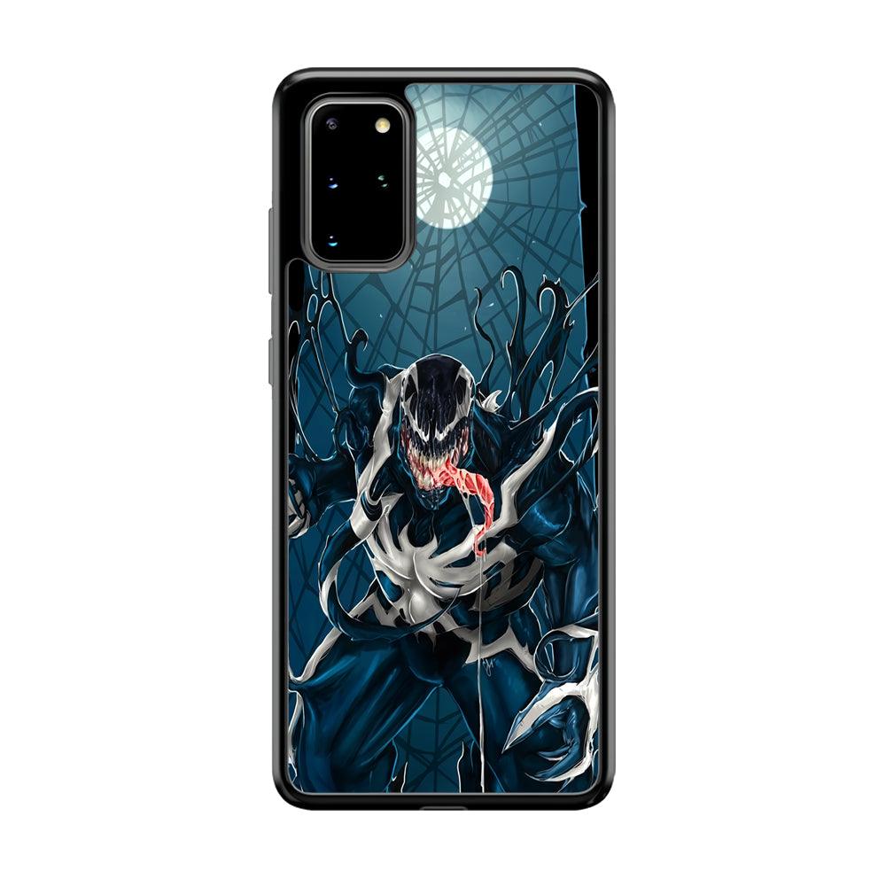 Venom Power from The Moon Samsung Galaxy S20 Plus Case-Rubber Black (2D Case)-Oxvistore