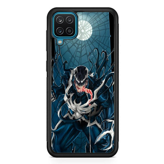 Venom Power from The Moon Samsung Galaxy A12 Case-Rubber Black (2D Case)-Oxvistore