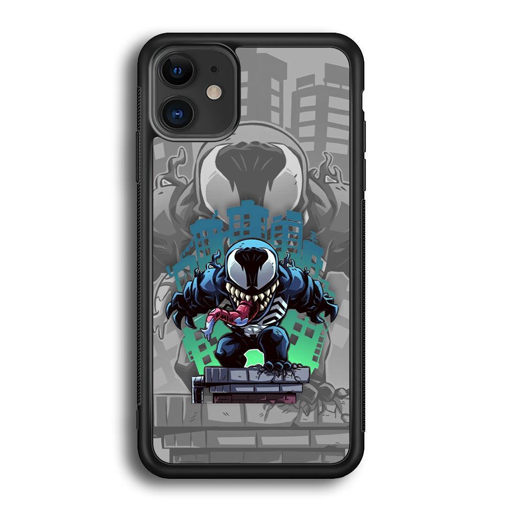 Venom Statue for The Town iPhone 12 Case-Rubber Black (2D Case)-Oxvistore