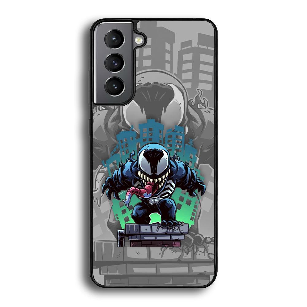 Venom Statue for The Town Samsung Galaxy S22 Plus Case-Rubber Black (2D Case)-Oxvistore
