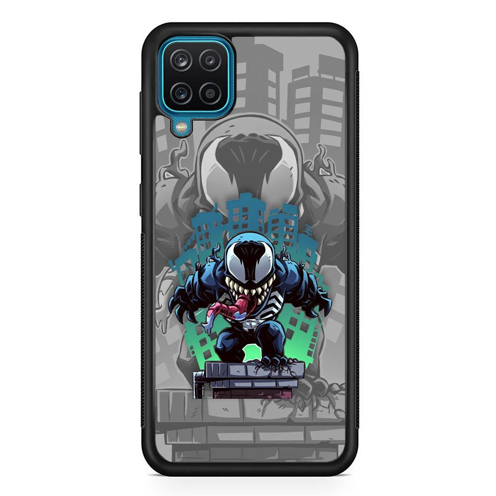 Venom Statue for The Town Samsung Galaxy A12 Case-Rubber Black (2D Case)-Oxvistore