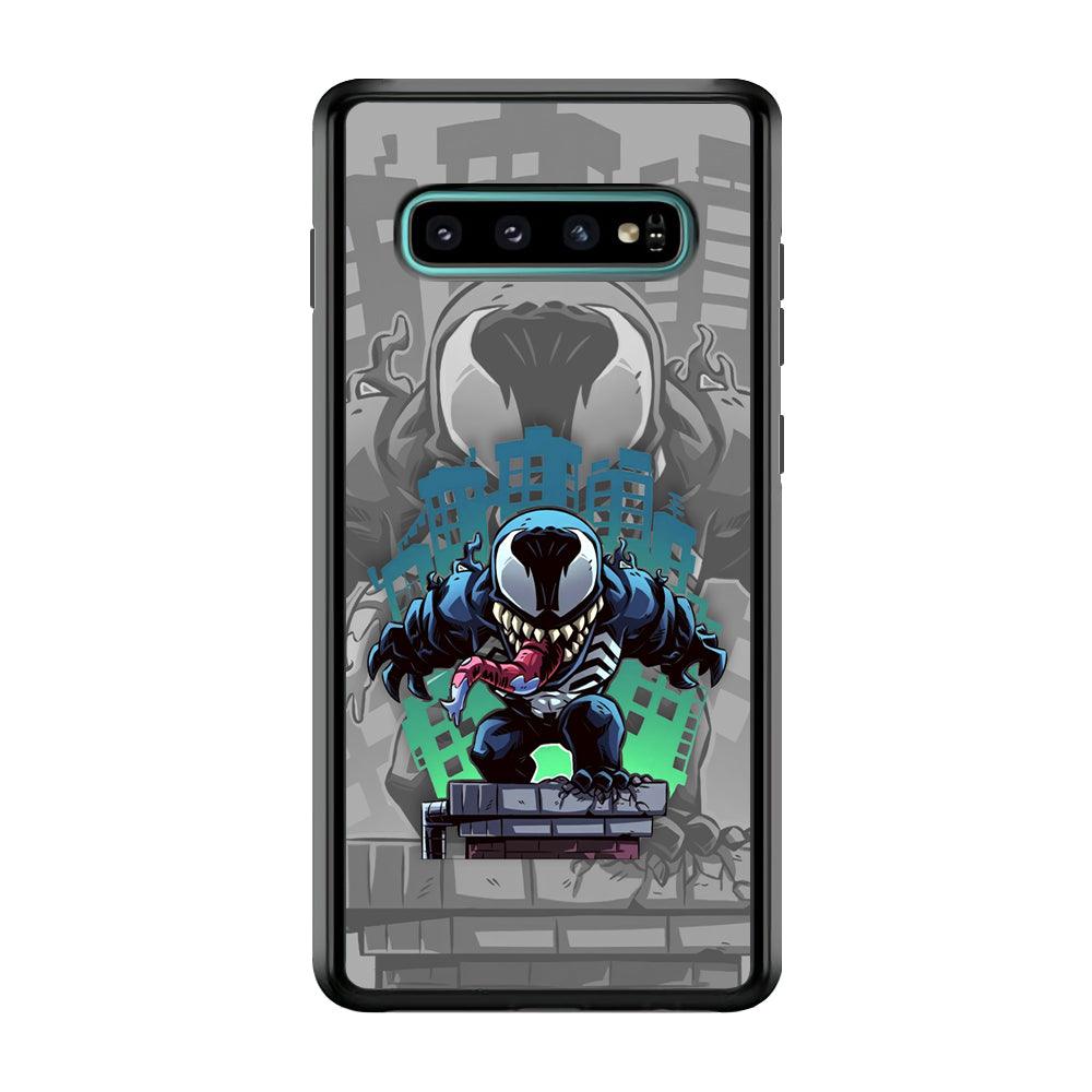 Venom Statue for The Town Samsung Galaxy S10 Case-Rubber Black (2D Case)-Oxvistore