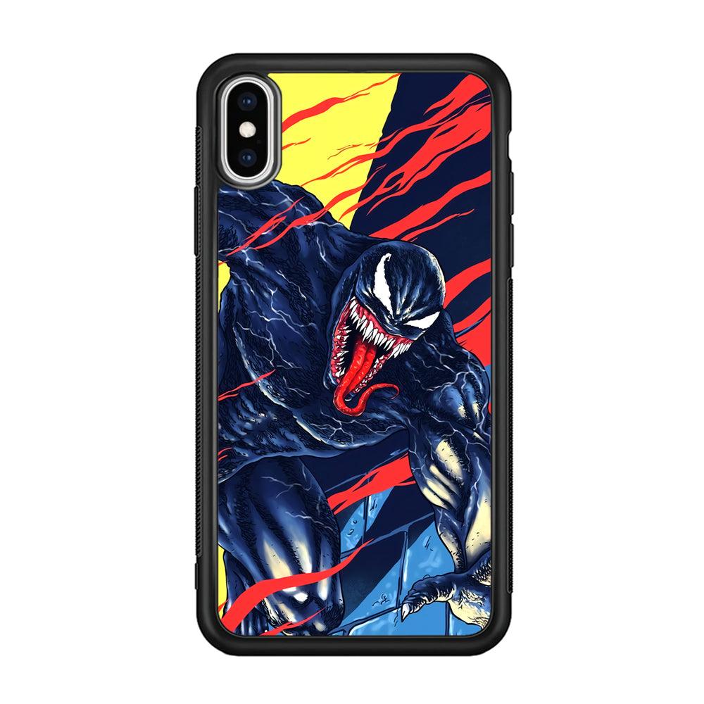 Venom The Extraordinary iPhone Xs Max Case-Rubber Black (2D Case)-Oxvistore