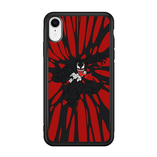 Venom The Nightmare Jump iPhone XR Case-Rubber Black (2D Case)-Oxvistore