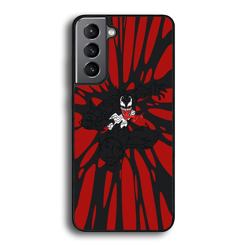 Venom The Nightmare Jump Samsung Galaxy S24 Plus Case-Rubber Black (2D Case)-Oxvistore