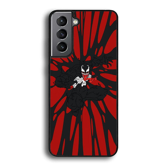Venom The Nightmare Jump Samsung Galaxy S23 Plus Case-Rubber Black (2D Case)-Oxvistore