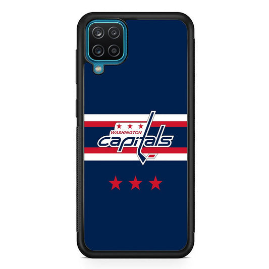 Washington Capitals The Red Star Samsung Galaxy A12 Case-Rubber Black (2D Case)-Oxvistore