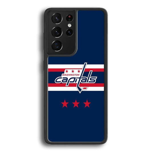 Washington Capitals The Red Star Samsung Galaxy S24 Ultra Case-Rubber Black (2D Case)-Oxvistore